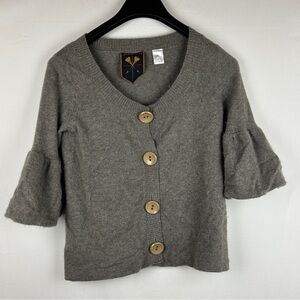 Jamison brown bell sleeve cashmere cardigan size Small